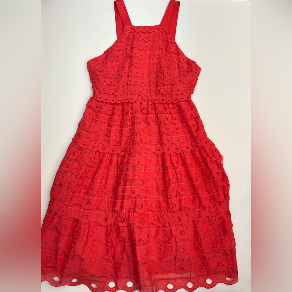 *New* Anthropologie Maeve Eyelet Midi Dress, Size 10 - Picture 5 of 10